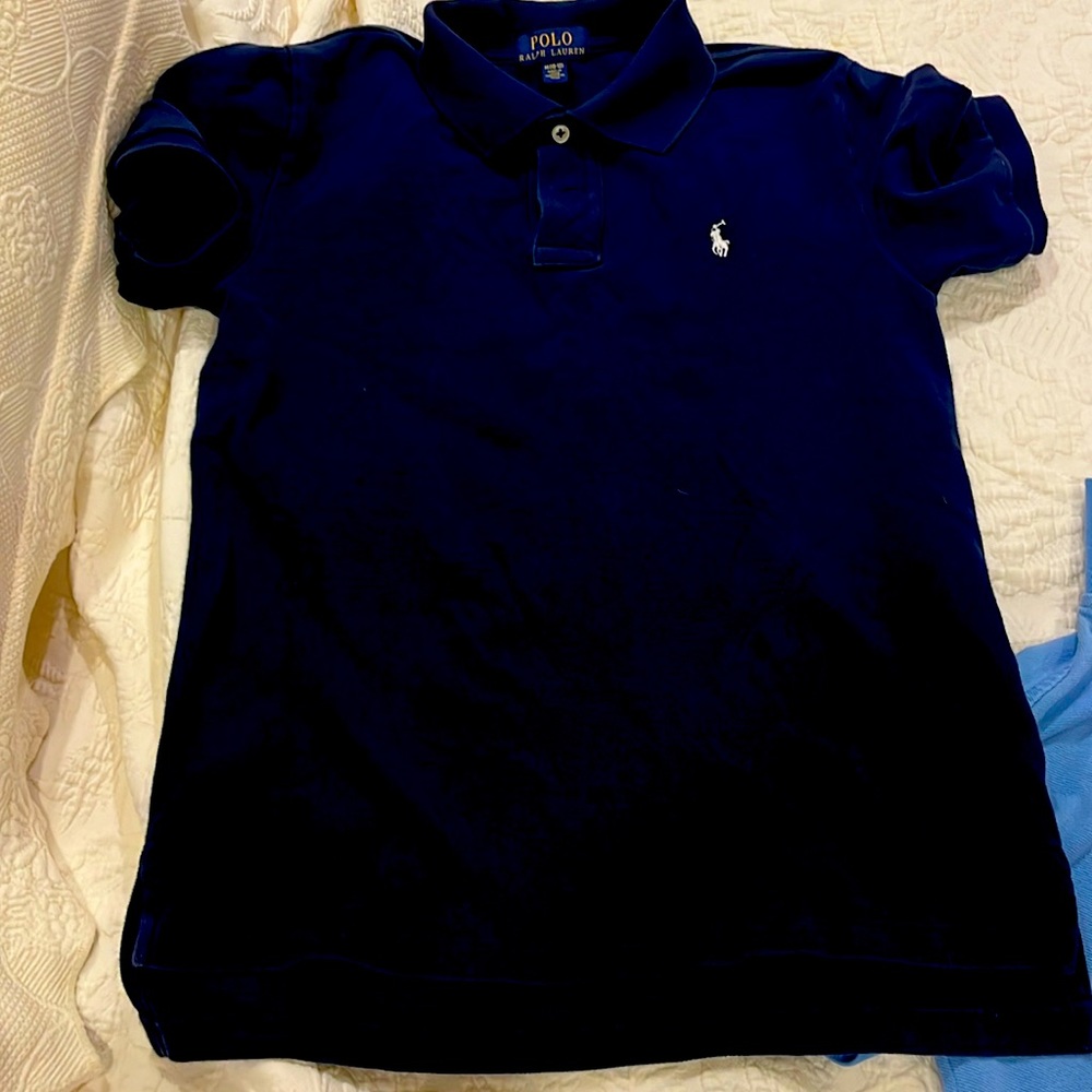 Ralph Lauren polo size 1012 boys navy blue white polo player good condition